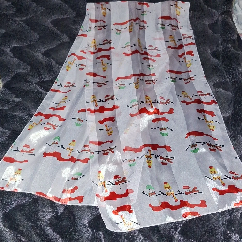 Festive Snowman Patterned Scarf